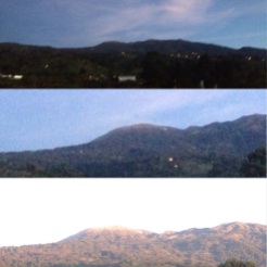 Lis Vistas Del Turrialba al amanecer, desde el balconcito de nuestra habitación en Guayabo Lodge